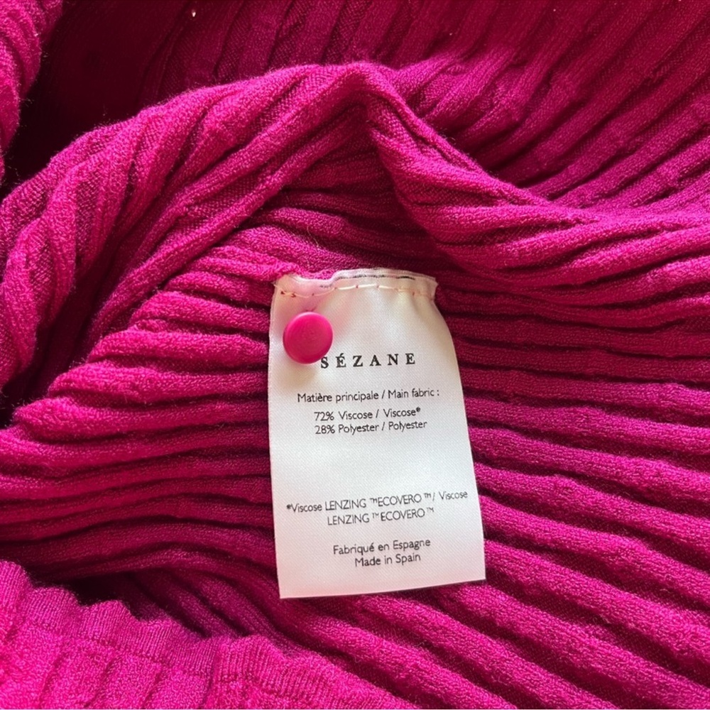 Sezane Fuchsia Ribbed Cardigan - Picture 4 of 5